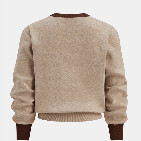 Commence Contrast Trim Knit Top and Midi Skirt Set - Picture 3 of 9